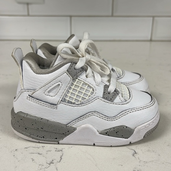 Nike Air Jordan 4 IV Retro White Oreo Toddler Sneakers BQ7670-100 Size 6C - Picture 14 of 16